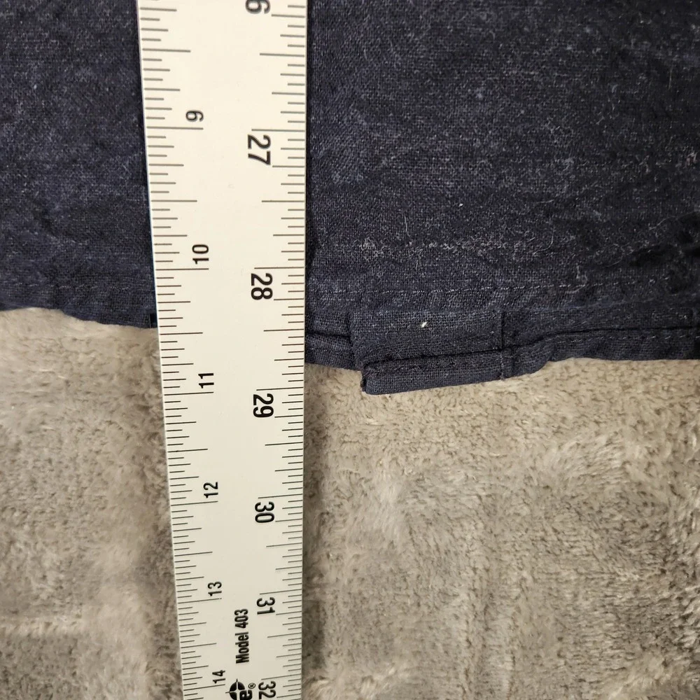 Banana Republic Linen Shirt Mens XL Slim Fit Navy Blue Button Down EUC 585585-14